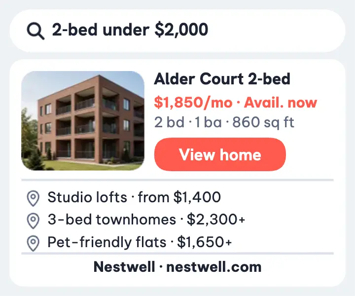 Nestwell rental search results ad template