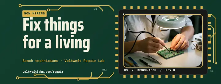 Repair lab bench technician hiring cover on a circuit board template