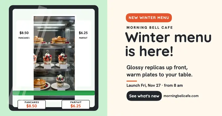 Morning Bell winter menu launch post template