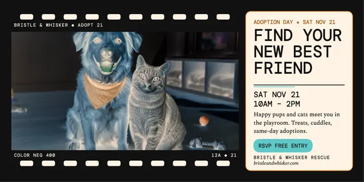 Bristle and Whisker adoption day negative post template
