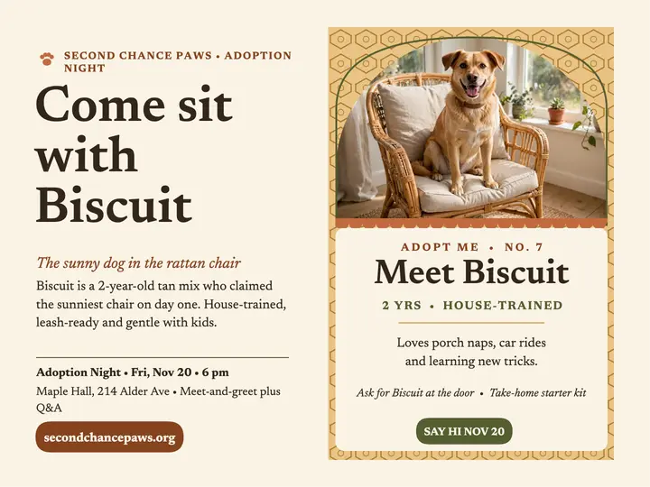 Biscuit rescue dog adoption slide template