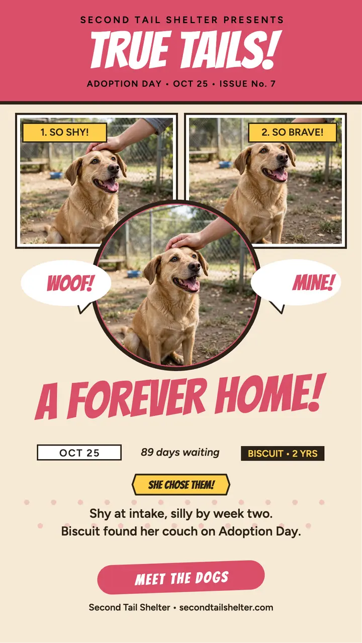 Biscuit rescue comic adoption story template