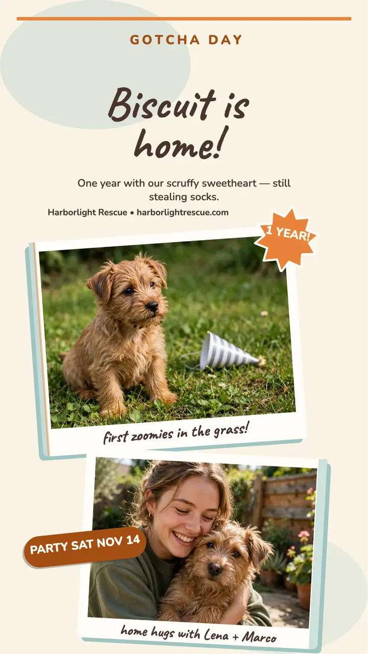Biscuit rescue pup gotcha story template