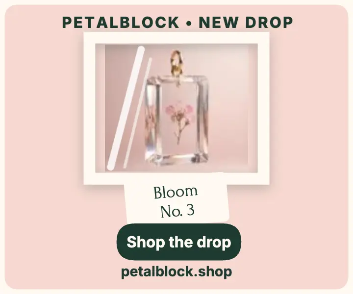 Petalblock pressed bloom pendant ad template