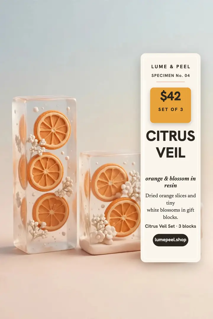 Lume and Peel citrus veil gift poster template