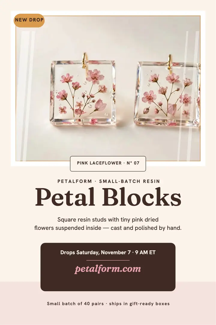 Petalform petal block earrings drop template