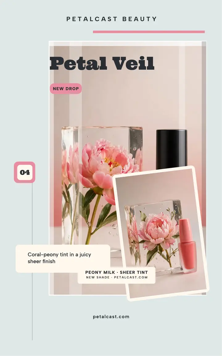 Petalcast peony tint resin launch cover template