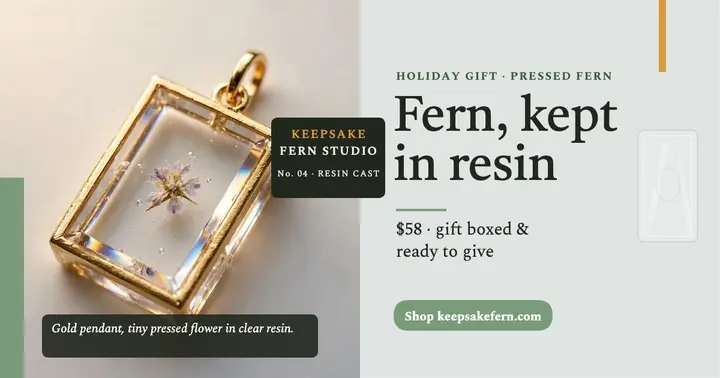 Fern resin pendant holiday gift post template