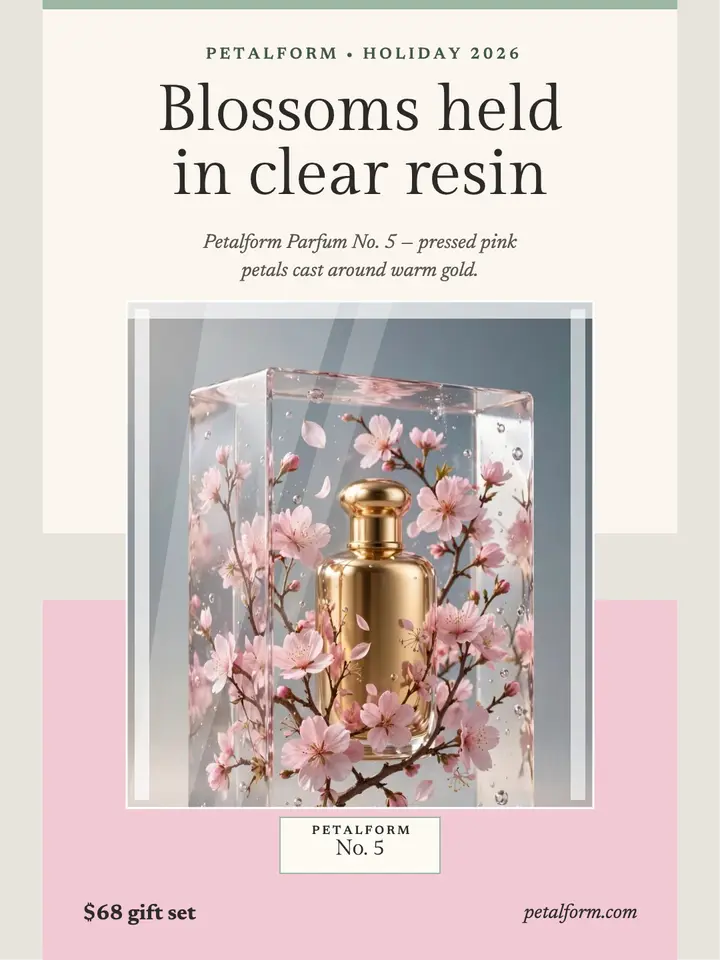 Petalform resin perfume gift portrait template