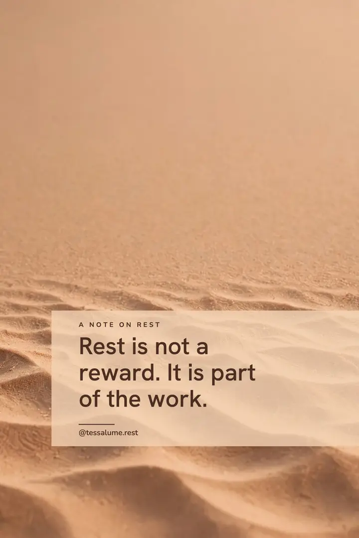 Rest is part of the work sand macro poster template