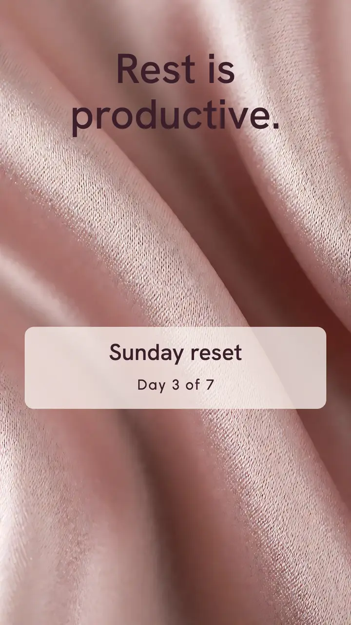 Rest is productive affirmation story, satin macro template