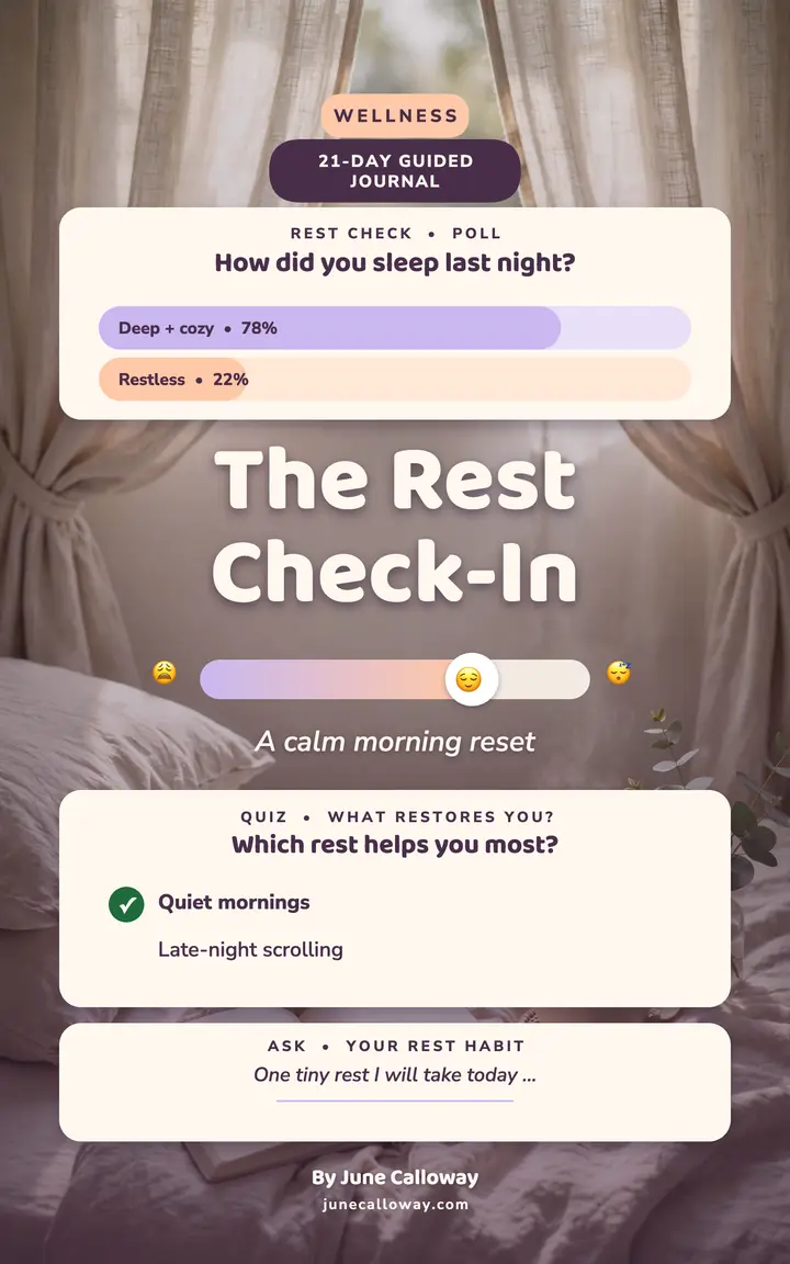 The Rest Check-In wellness ebook: wellness journal ebook cover template