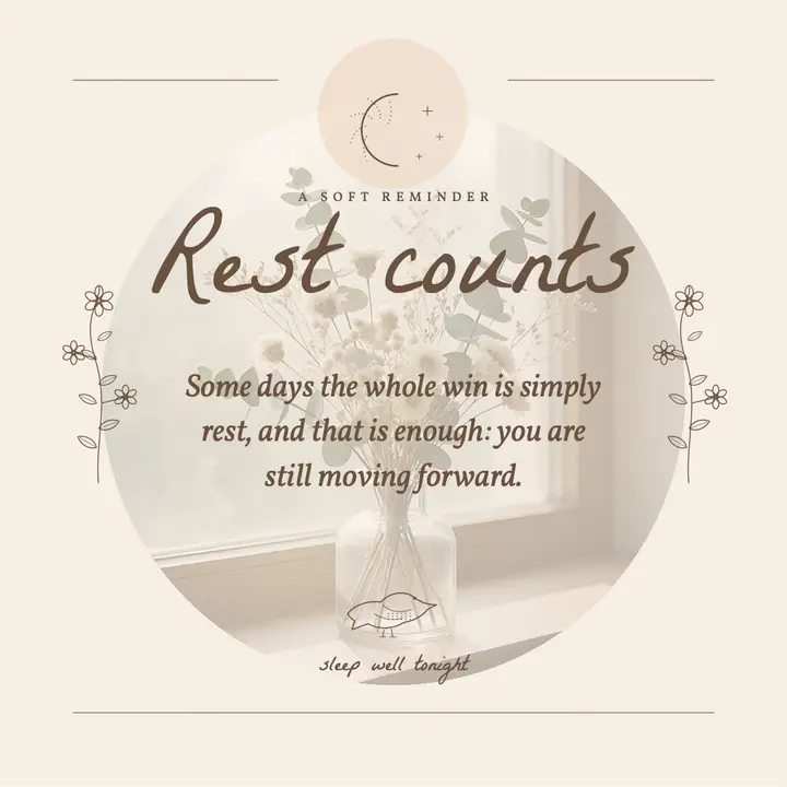 Rest counts fine-line affirmation post: rest affirmation square post template