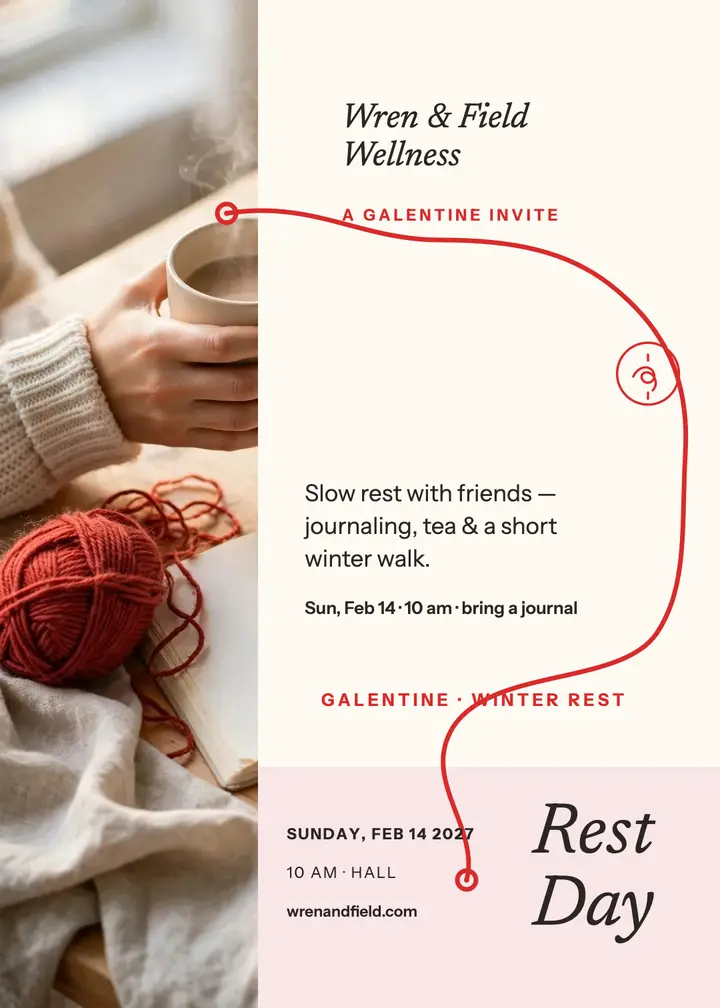 Wren and Field winter rest day invite template