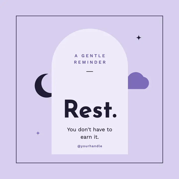 Rest. lavender quote post template