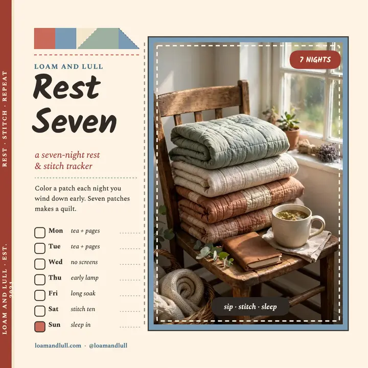 Rest Seven quilt tracker post template