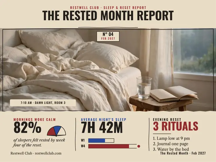 Restwell Club rested month habits slide: sleep habits slide template
