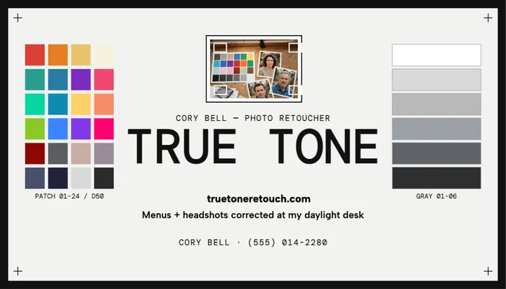 True Tone Retouch calibration card template
