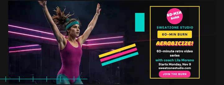 Sweatzone retro aerobics video cover template