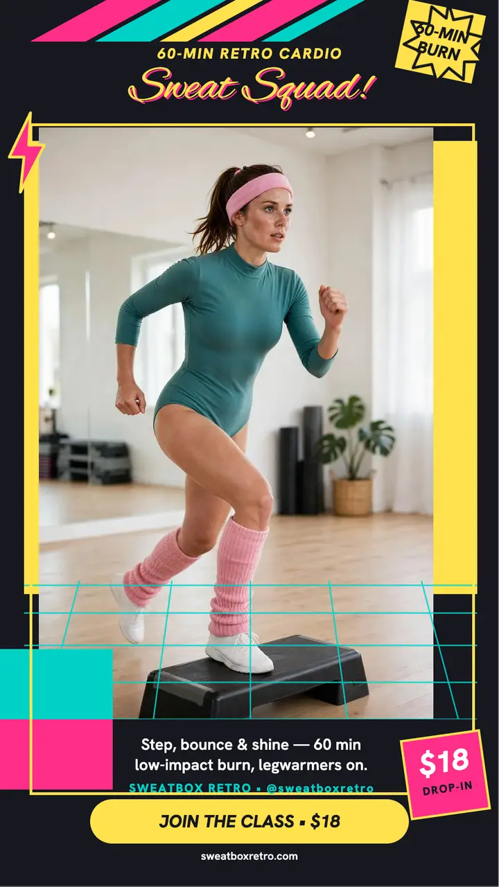 Sweatbox Retro cardio story template