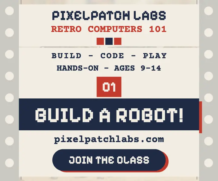 Pixelpatch Labs retro computers class ad template