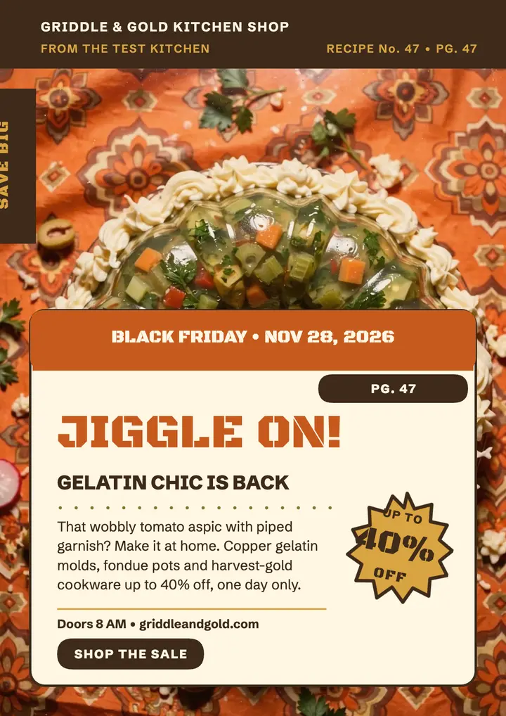 Griddle and Gold Black Friday gelatin flyer template