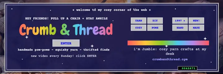 Crumb and Thread retro craft header template