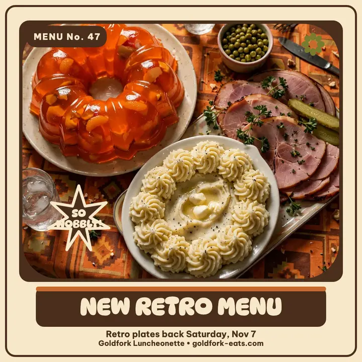 Goldfork retro menu square post template