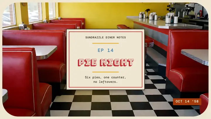 Retro diner pie night thumbnail, slide mount template