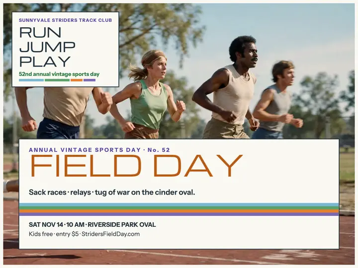 Sunnyvale Striders vintage field day slide template