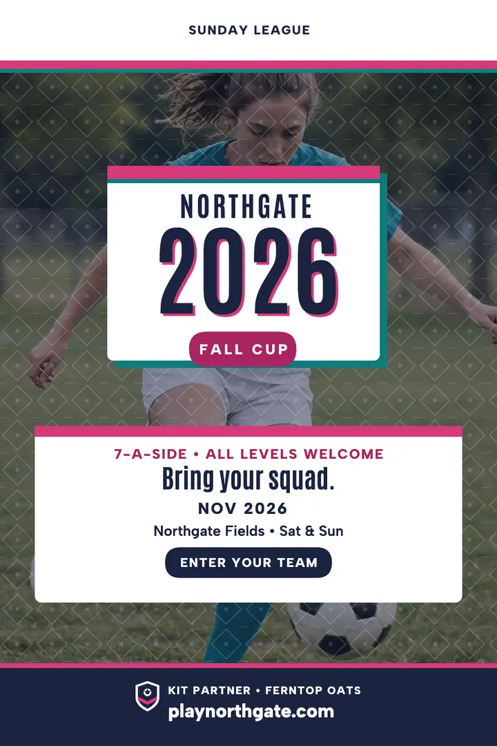 Northgate Fall Cup retro football poster template