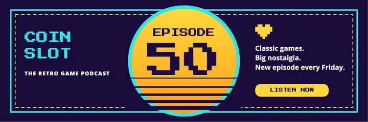 Retro game podcast X header template
