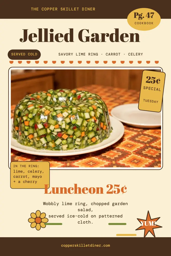 Copper Skillet jellied luncheon poster template