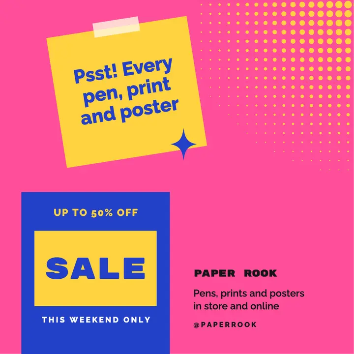 Retro halftone sale post template