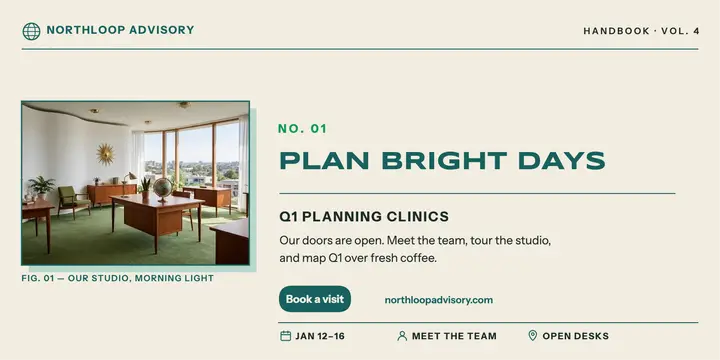 Northloop Advisory handbook office post: consulting office post template