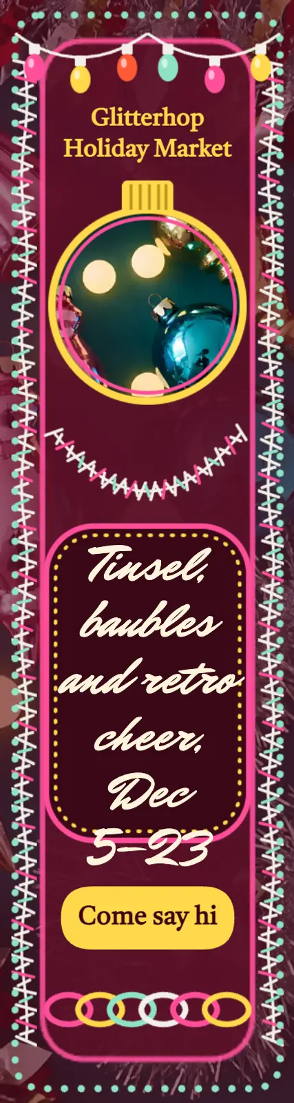 Glitterhop holiday market skyscraper ad: holiday market ad template