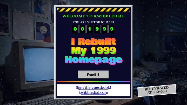 I rebuilt my 1999 homepage YouTube thumbnail template