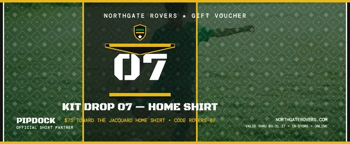 Northgate Rovers kit drop voucher: kit drop gift voucher template