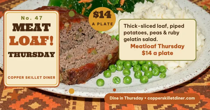 Copper Skillet meatloaf Thursday post template