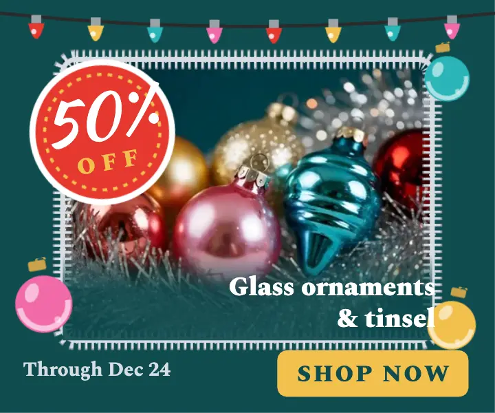 Glittergum Gifts ornament sale ad template