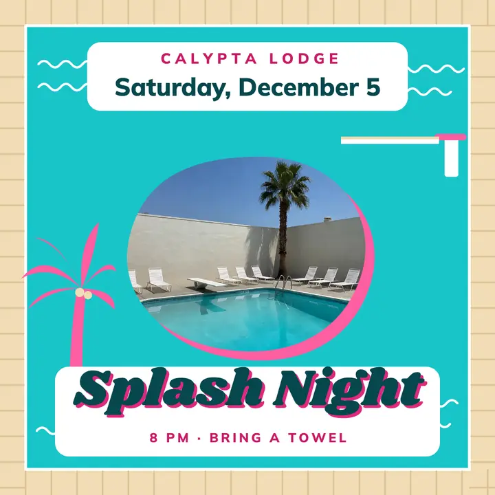 Calypta Lodge splash night pool party, poolside pop: pool party invitation post template