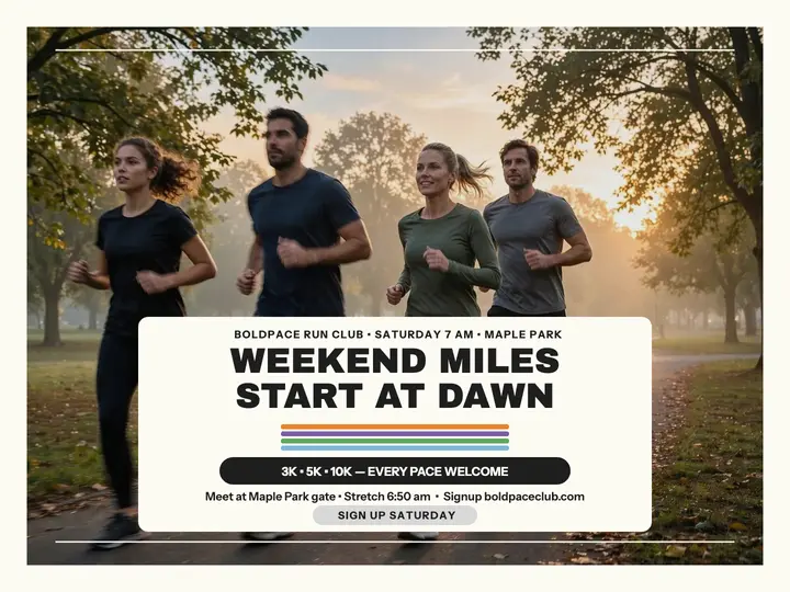 Boldpace weekend miles run club slide template