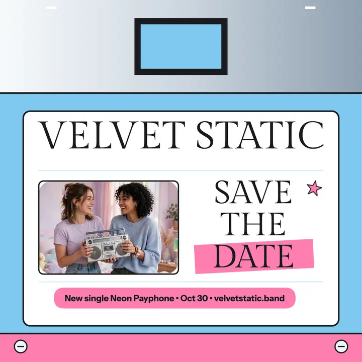 Velvet Static retro single floppy cover template