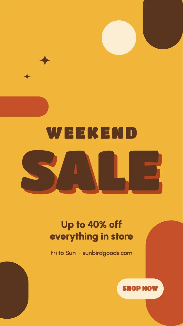 Retro stacked weekend sale story template