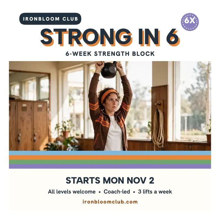 Ironbloom six-week strength challenge poster template