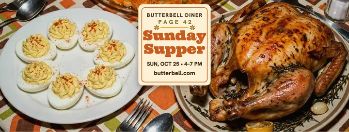 Butterbell Sunday supper retro cover template