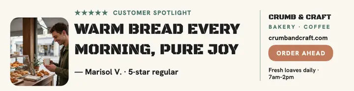 Crumb and Craft review billboard template