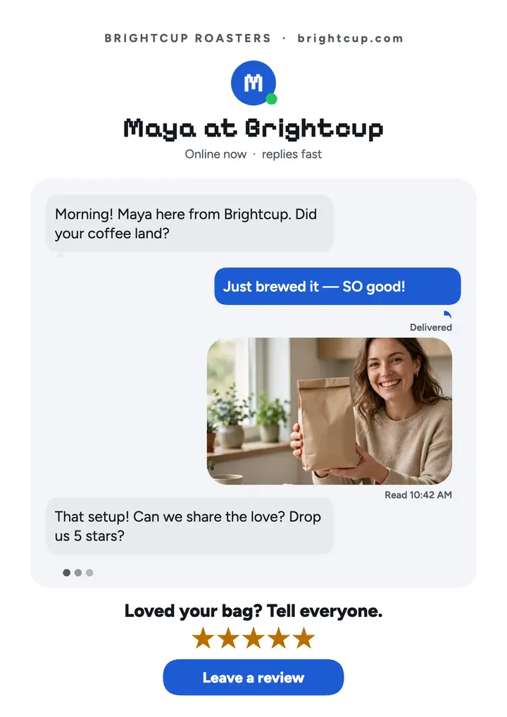 Brightcup text thread review flyer template