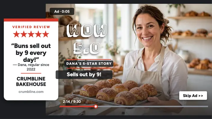 Crumbline Bakehouse customer story thumbnail template