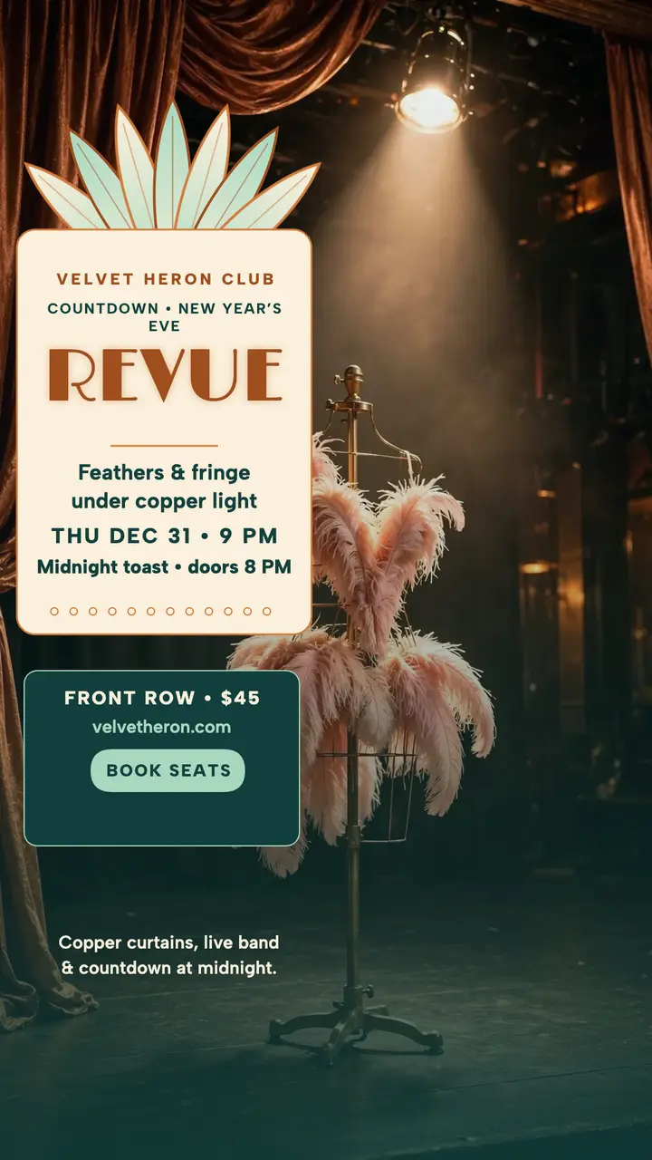 Velvet Heron Countdown Revue story template